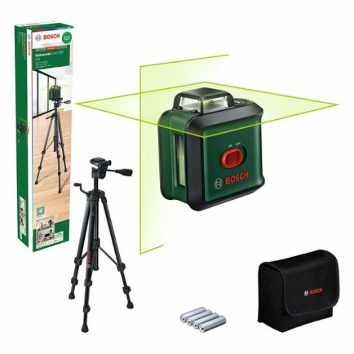 Bosch niveau laser de lignes transversales UniversalLevel 360 avec trépied lignes laser de verticales + horizontales incl. 360°
