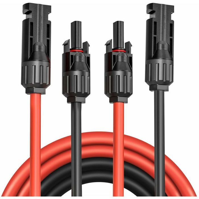Oududianzi Câble Solaire 6mm2 30m Noir + 30m Rouge - Câble Panneau Solaire Photovoltaïque