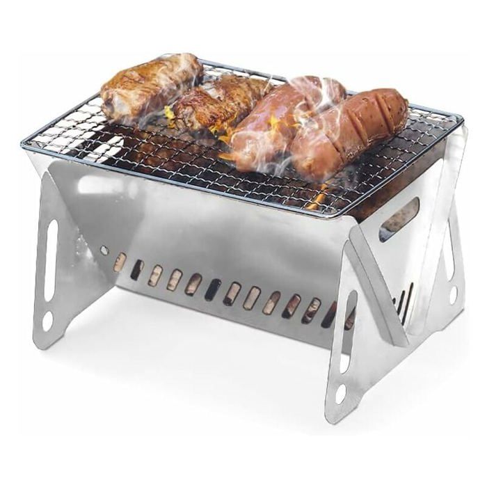 Outsunny Mini barbecue charbon BBQ portable avec coque valise barbecue
