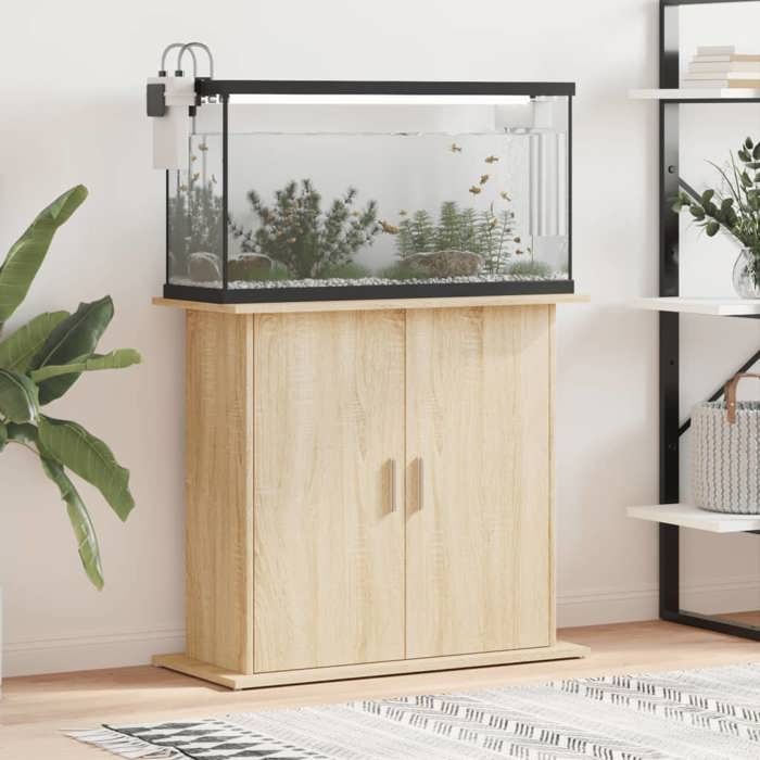 Meilleurs prix pour NEW* Support pour aquarium - UU - chêne sonoma 81x36x73cm bois d'ingénierie CHY58558154
