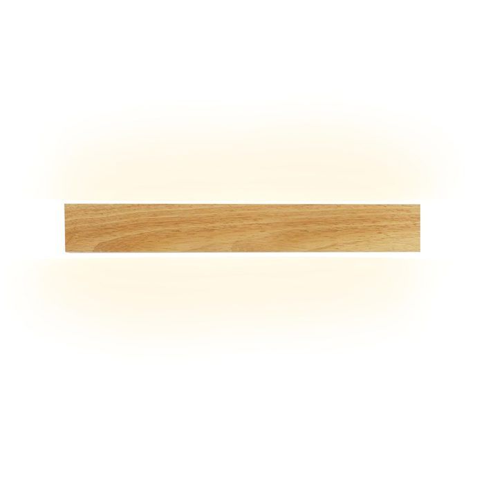 Applique murale LED - NETTLIFE - Modèle 52 cm - Bois massif - Blanc chaud 3000K - 17W style scandinave