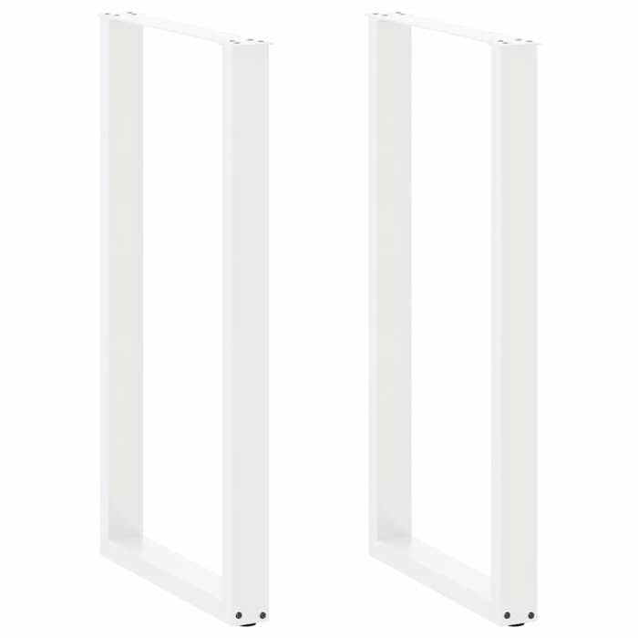 vidaXL Pieds de table de bar en U 2 pièces blanc 60 x (110-111) cm acier 4013249