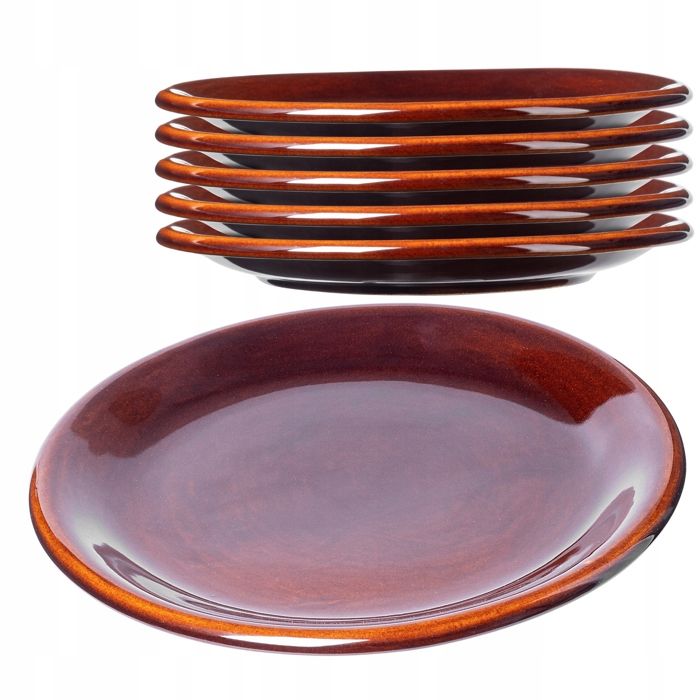 Assiettes plates KADAX 24 cm en grès lot de 6 pièces