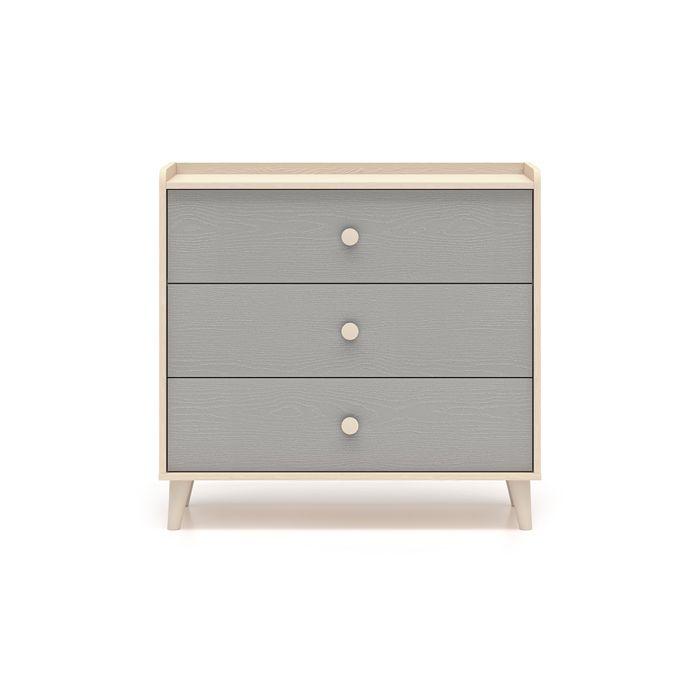 Commode 3 tiroirs Petits-meubles - Alycia - 90 x 40 x 85cm - Beige - Gris - Effet bois Commode 3 tiroirs Petits-meubles - Alycia - 90 x 40 x 85cm - Beige - Gris - Effet bois