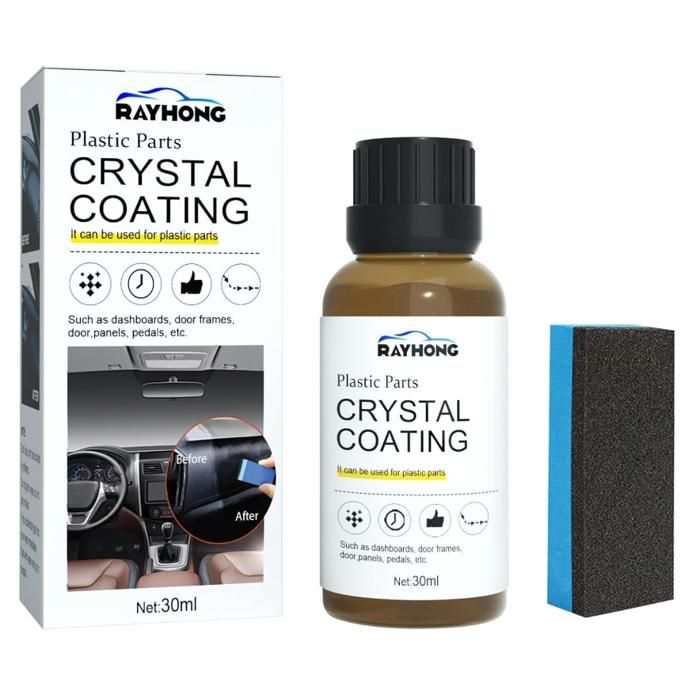Kit Rénovateur Plastique Voiture 2025 – Efface Rayures, Redonne Éclat Et Protège Plastiques Extérieur/Intérieur (3 Pièces)