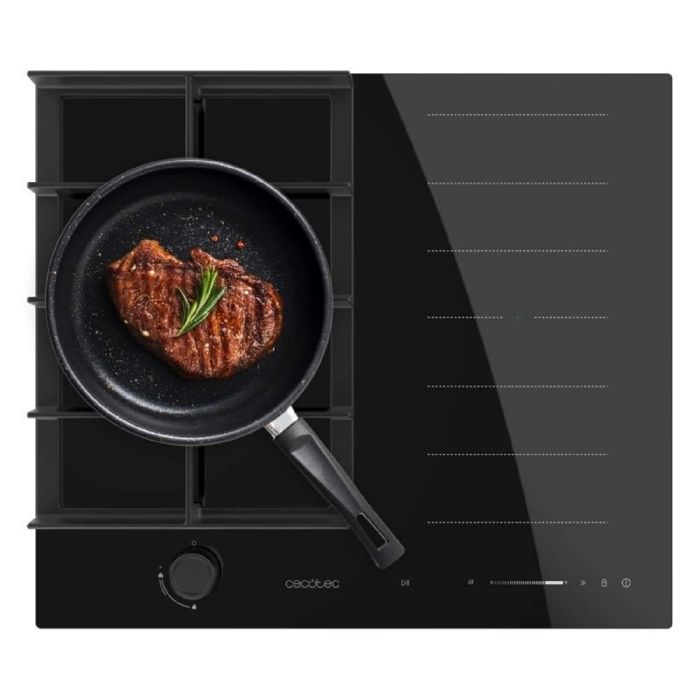 Cecotec Plaque de Cuisson à Induction et à Gaz Bolero Squad Gi 3500 Hybrid Fullflex 3 4 Kw 9 Vitesses Fonctions Booster