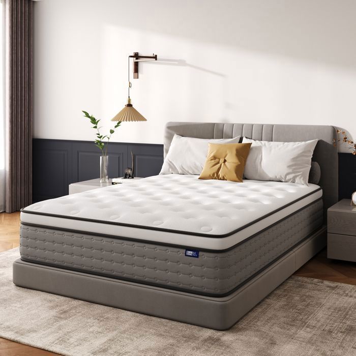 BedStory Matelas 90x190x30 cm à Ressorts Mousse à Mémoire de Forme Silencieux Antidérapant 7 Zones de Soutien