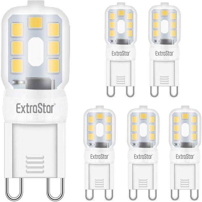 KAL-Ampoule Led G9 2 5W Équivalent À Une Lampe Halogène 20W G9 Led Lampe Ampoules Lumière Blanc Chaud 3000K Non Dimmable Lot De 6