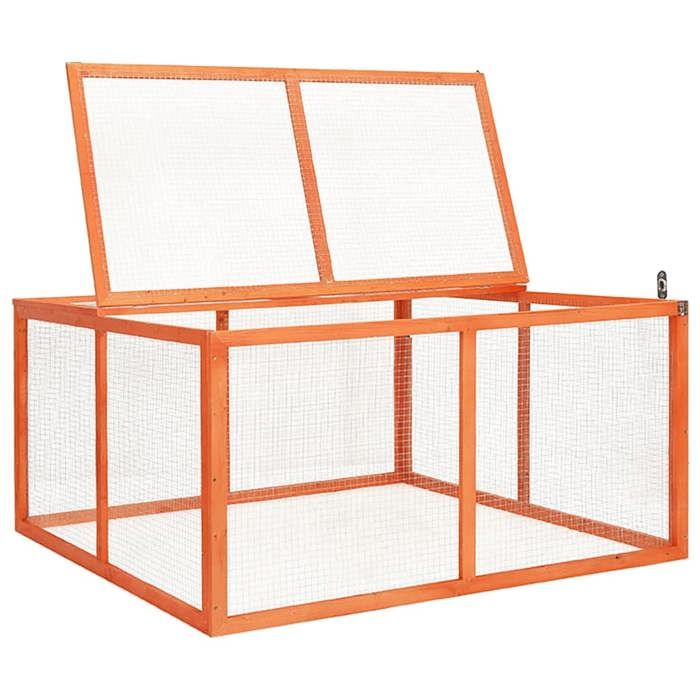BEL ACHAT*Clapier - Enclos Extérieur de Jardin - poules/lapins - Poulailler 124x120x60 cm Bois de sapin massif Promo998554
