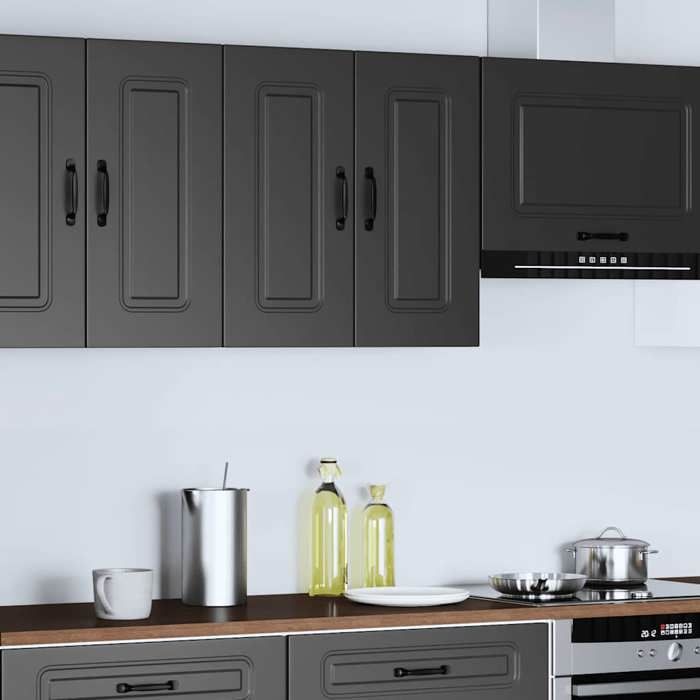 Armoire murale de cuisine - vidaXL - Kalmar - Noir - Bois dingénierie - 60x31x60 cm - Compartiments 57x29 5x27 5 cm