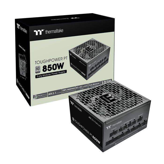 Bloc dalimentation modulaire - Thermaltake - 850W - Toughpower PT 850W - ATX 3.1 - PCIe 5.1 - 80 PLUS Platinum - Noir
