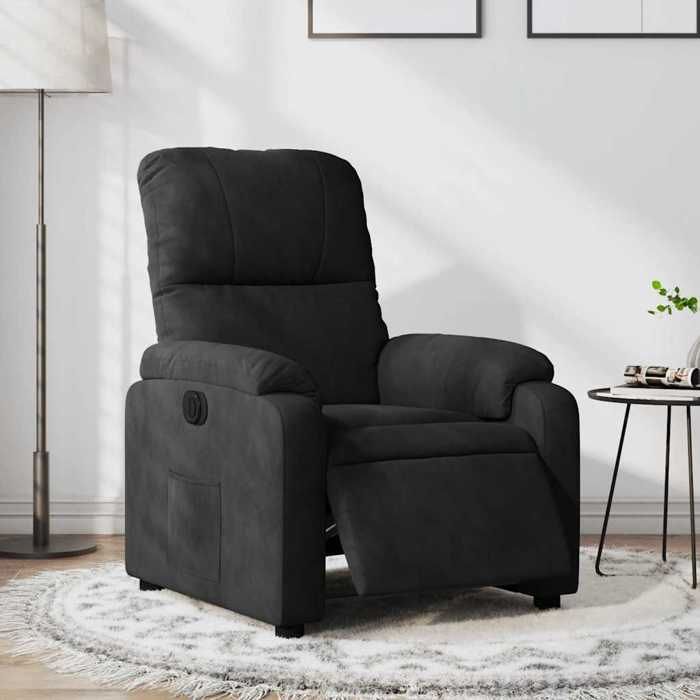 Promo 2026 Fauteuil inclinable Charge 150kg 75x89 5x103 5 cm - Fauteuil Releveur Relax électrique noir tissu microfibre 8220