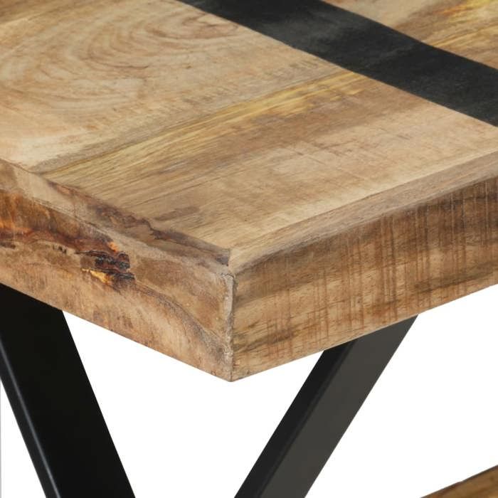Table cuisine CLOUD Brun Table à manger - Design Élégant - 120x60x76 cm - bois de manguier brut tt405