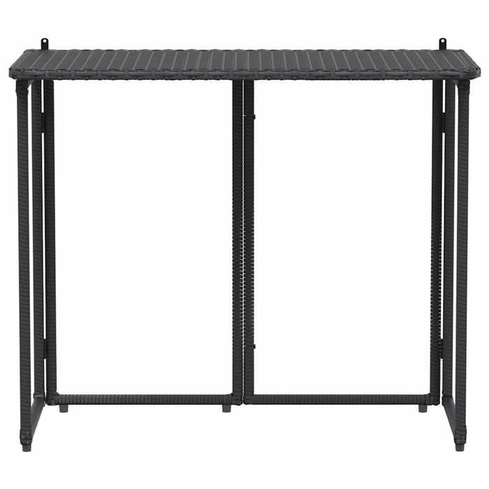 Black Friday Table à dîner de jardin BURKE 2/4 PERSONNES pliante noir 90x51x75 cm polyrotin TTT479