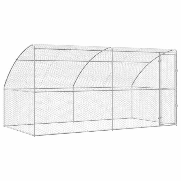 Kennel Pour Chiens vidaXL 2 Pcs – Acier Galvanisé 4 x 2 x 2 m - vue 6