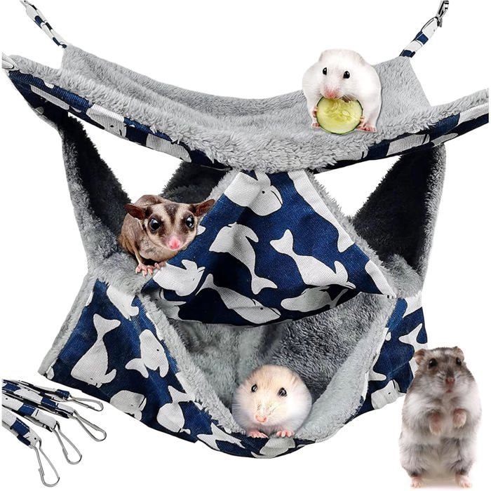 Hamac Superposé à 3 Couches pour Petits Animaux Lit Suspendu Jouet pour Chinchillas Lapins et Furets .
