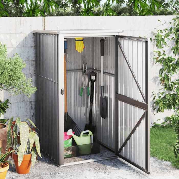 Gris Abri à outils de jardin gris 88x89x161 cm acier galvanisé - Cabanes & abris de jardin H3872
