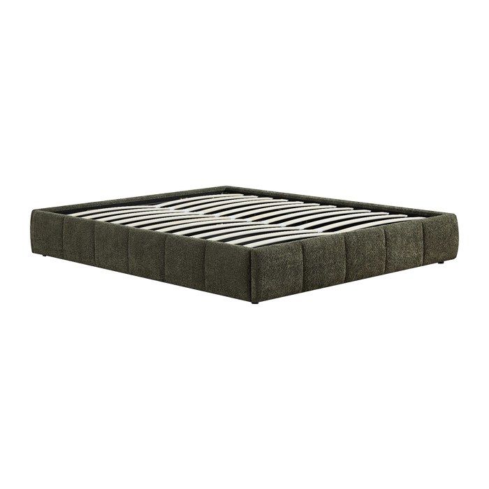 Sommier coffre 140 x 190 cm en tissu bouclette - Vert - NULOX de YSMÉE