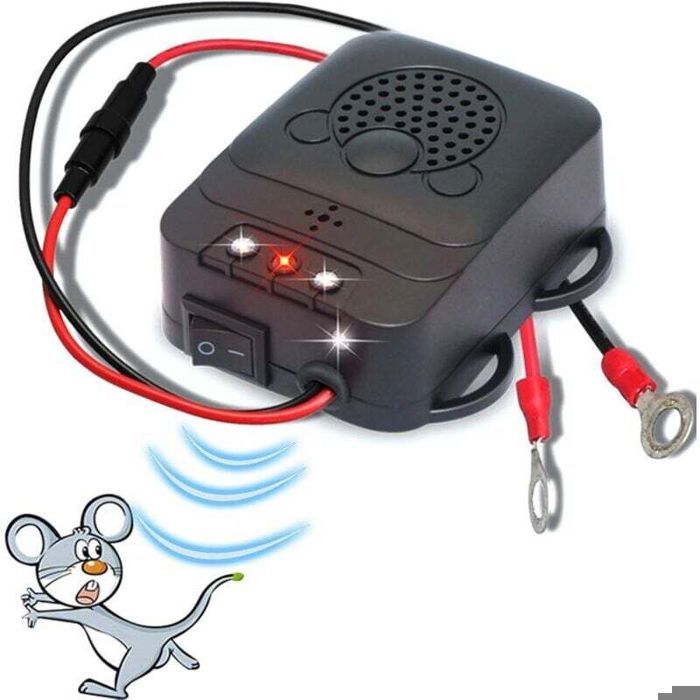 Répulsif Ultrason pour Voiture Électronique Dissuasion Répulsif Anti-Fouine de Rat avec Lampes Stroboscopiques à Del pour Vo