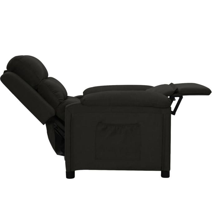 Confortable Fauteuil inclinable Chaise-sofa pour relax Noir Tissu__27052
