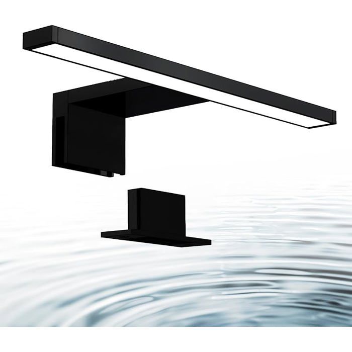 Miroir LED applique armoire salle de bain 4000 K neutre 5 W 650 lm IP44 30 cm noir