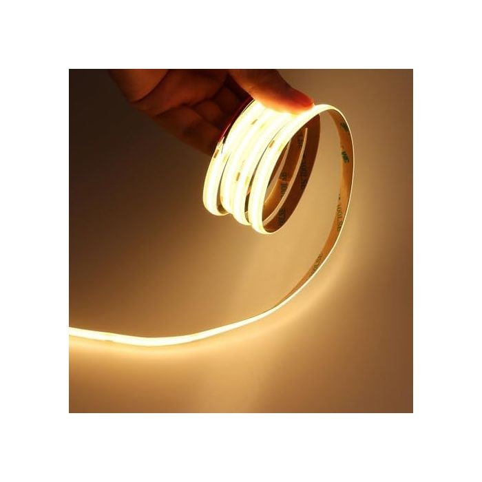 Ruban LED COB 6M 24V Intérieur Bande LED 3000K Blanc Chaud Autocollant Bandeau Flexible Lumineuse CRI 90+ 320LEDs/M 300 BANDE LED