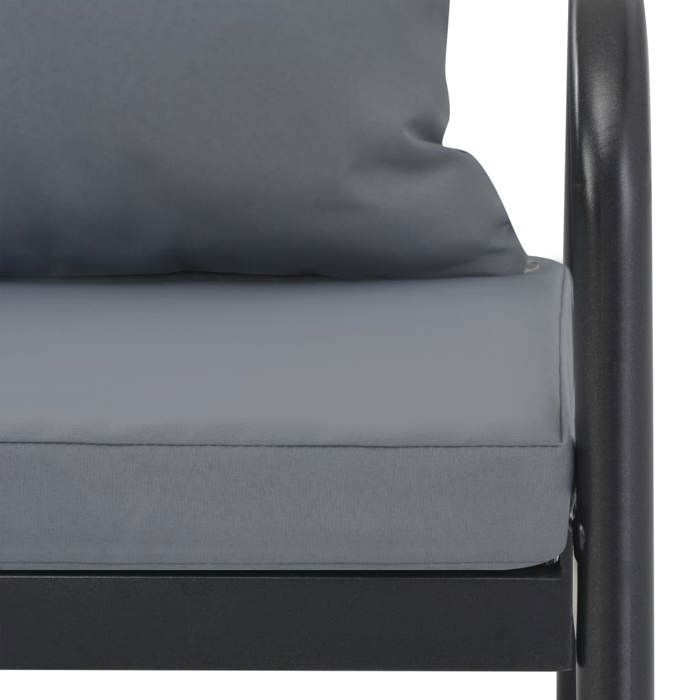 Canapé de jardin à 2 places avec coussins Gris Aluminium_2 ans garantie_92733