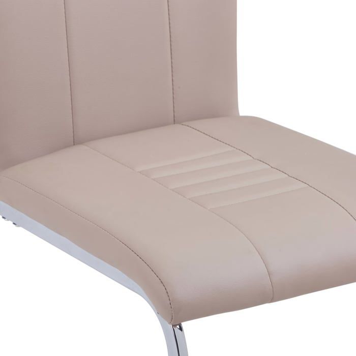 Chaises de salle à manger 2 pcs Cappuccino Similicuir_2 ans garantie_70116