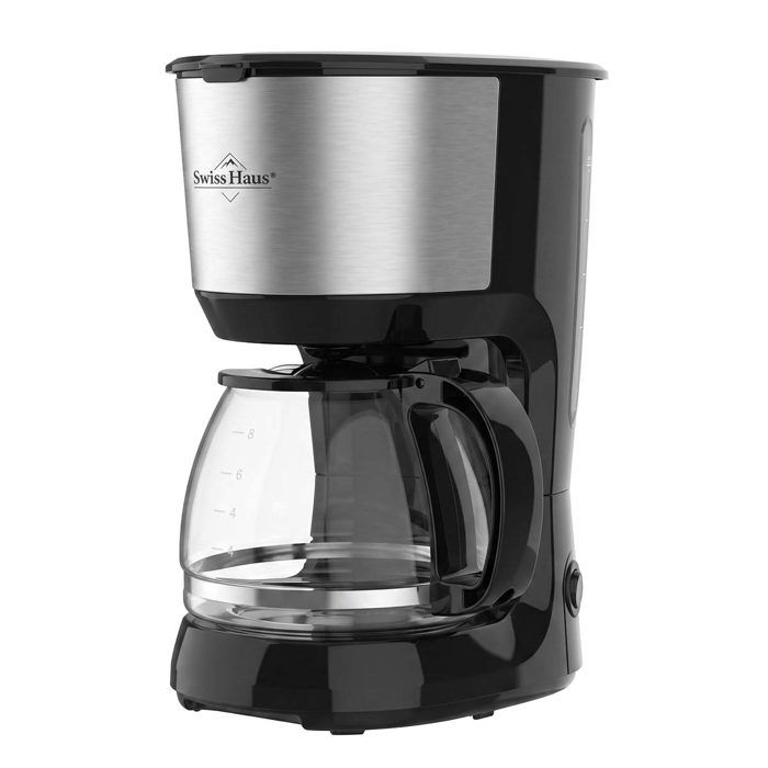Cafetière filtre - SWISS HAUS - 1.25 L - 750 W - Anti-gouttes - Carafe verre