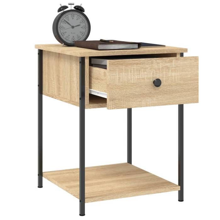 Tables de lit Moderne CHIC 2 pcs Armoires de chevet - Pour chambre - chêne sonoma 44x45x58 cm bois ingénierie CC1014