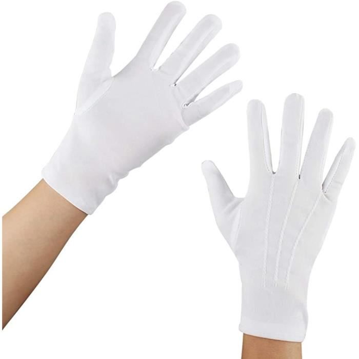 5 paires de gants en coton blanc hydratants à la main gants en coton formel en nylon pour l'eczéma/hommes/femmes/police