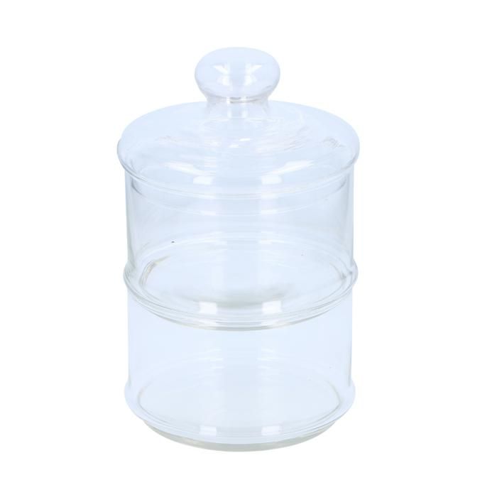 Bonbonnière - ALPINA - Pot en verre - Ø16 cm - Transparent - 2 compartiments