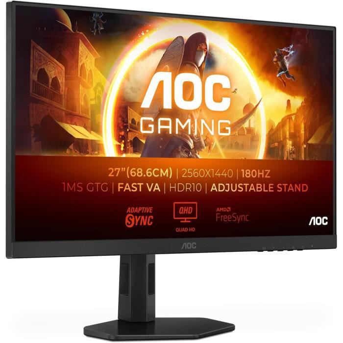 Moniteur Gaming – AOC – Q27G4XD – QHD 27 Pouces – 180 Hz – 1 ms GTG – Fast IPS