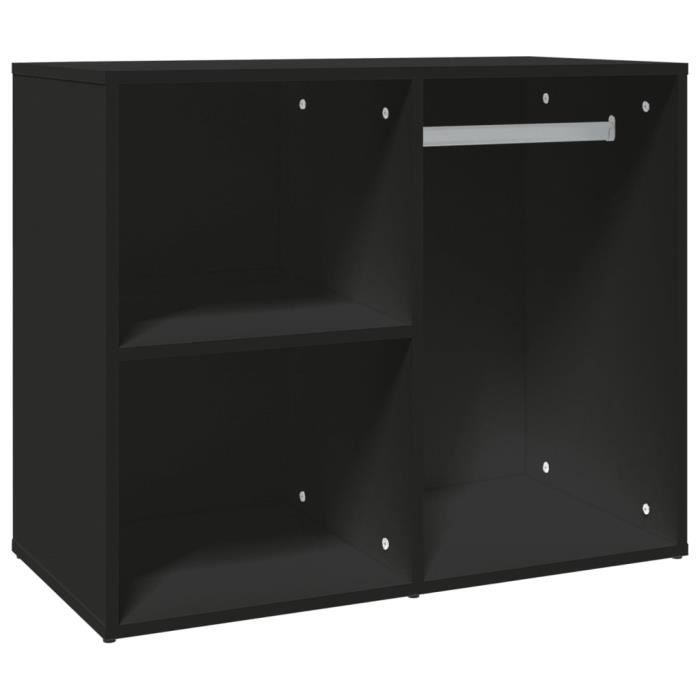 armoire de dressing noir 80x40x65 cm bois d'ingénierie - liz7900787059334