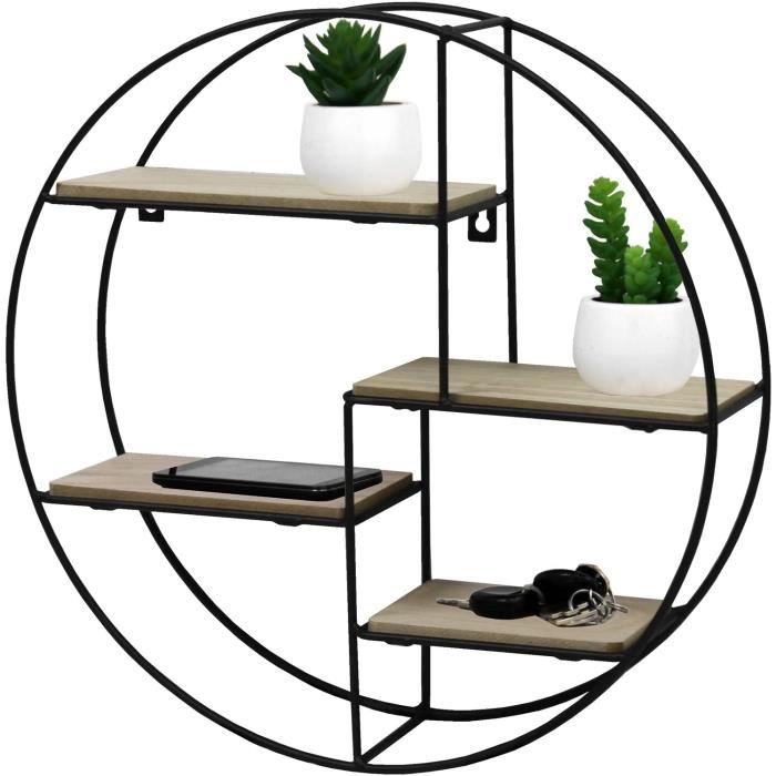 Home Styling Rayonnage mural rond avec unité de rangement à étagères ...