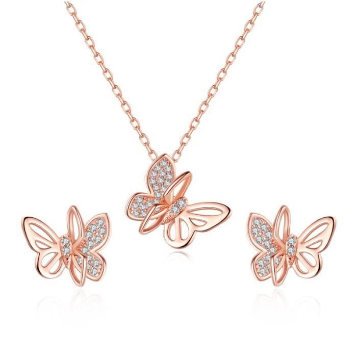 Parure De Bijoux De Bal En Or Strass 4 Pièces - Collier, Boucles D'oreilles, Bracelet, Bague Pour Soirée Ou Mariage - 11