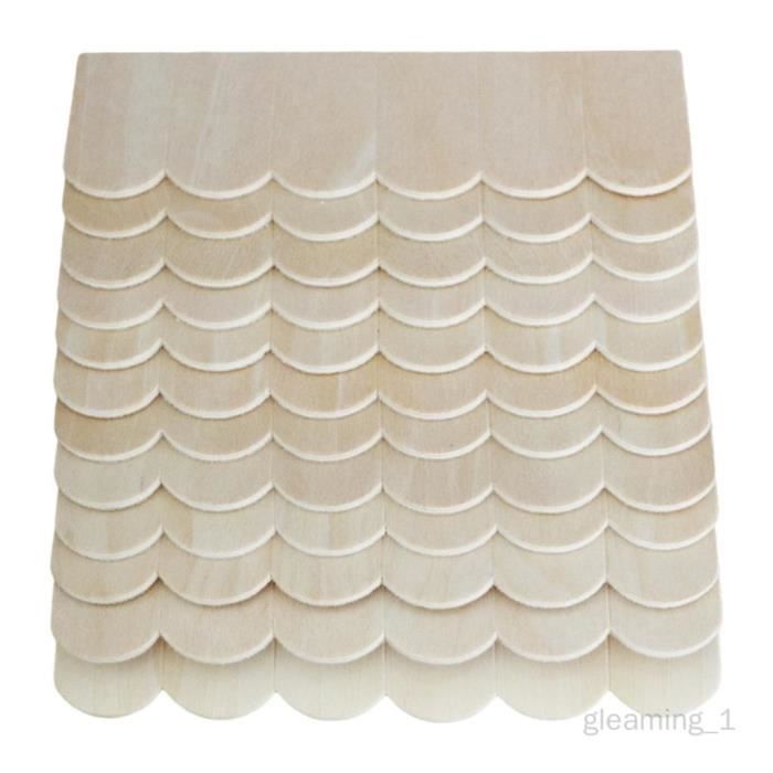 Lot De 12 Tuiles De Toit Miniatures En Bois – Accessoire DIY Pour Maison De Poupée Échelle 1:12 – Décoration Créative