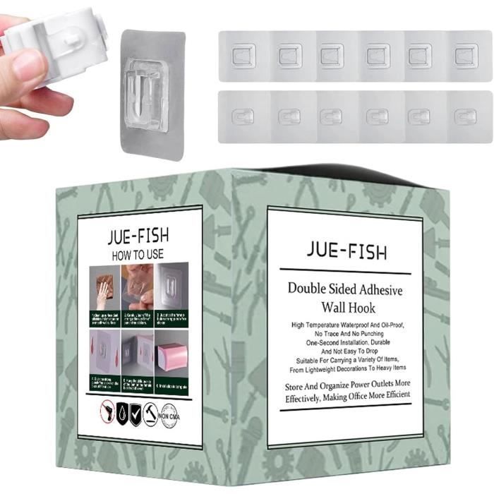 Lot De 100 Crochets Adhésifs KLEBERINO - Pour Présentation En Magasin - Dimensions 44x36 Mm - Portée 250g