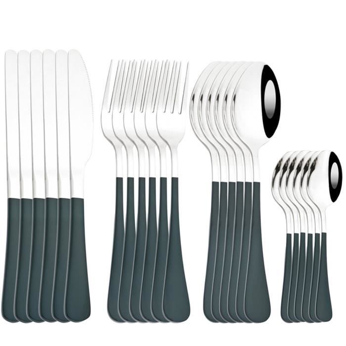 Acheter 24 pièces ensemble de couverts de vaisselle en or avec boîte-cadeau couteaux en acier inoxydable fourchettes cuillères vaisselle ensemble de couverts miroir couverts argenterie pour mariage