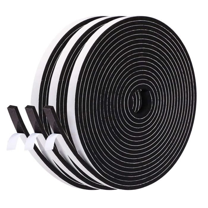 Joint Mousse Anti-intempéries 3 Mm X 6 M – Pour Porte, Fenêtre, Instrument, Noir