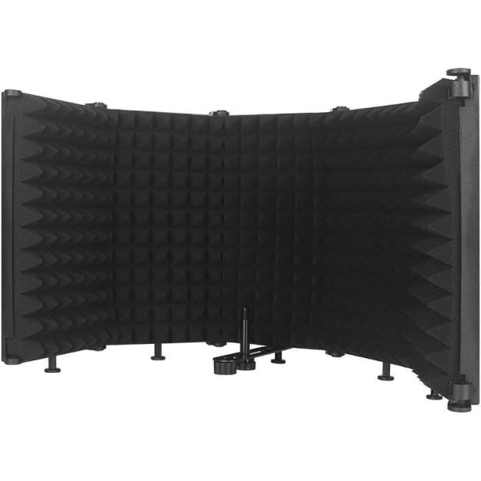 Kowaku Bouclier D'Isolation Microphone 3 Panneaux Pliable - Écran Anti-Bruit Pour Enregistrement Vocal Et Podcast