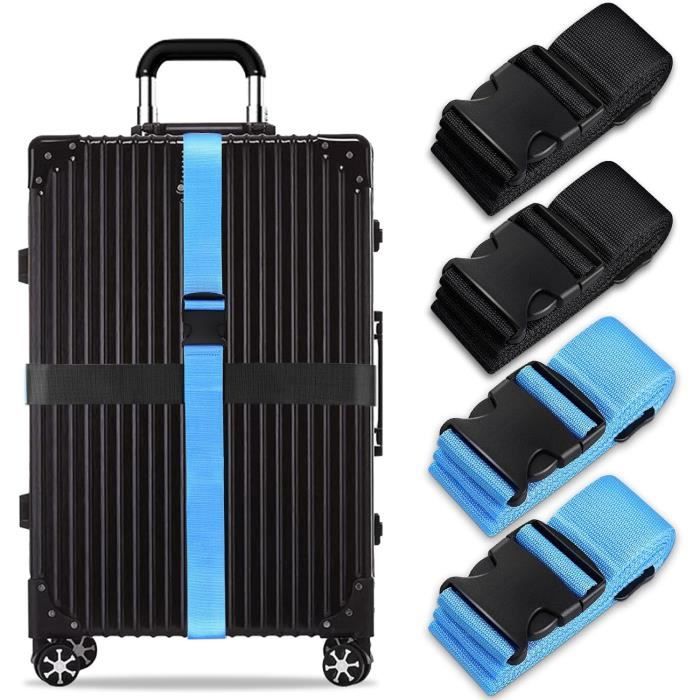 Lot De 4 Sangles D'arrimage élastiques Pour Vélo - Réglables Jusqu'à 123 Cm - Pour Porte-bagages, Valises, Camping