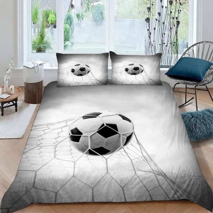 Parure De Lit Ensemble Housse De Couette 3D Football Avec Taies Doreiller PARURE DE COUETTE