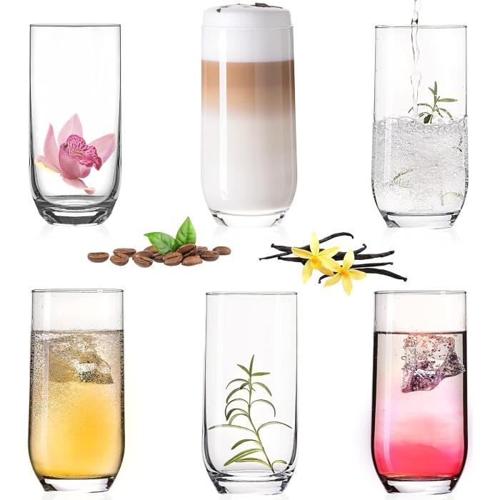 PLATINUX Lot De 12 Verres Élégants En Verre – 240 Ml & 360 Ml – Design Intemporel, Passe Au Lave-Vaisselle