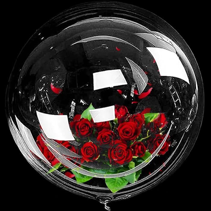 6 Ballons Transparents Avec Confettis Colorés