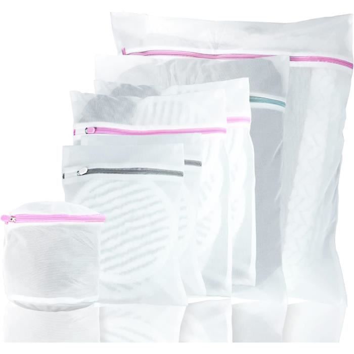 Set De 7 Filets à Linge Réutilisables Pour Machine à Laver – Protection Soutien-Gorge & Sous-Vêtements Avec Fermeture Éclair Cachée (3 Tailles Incluses)