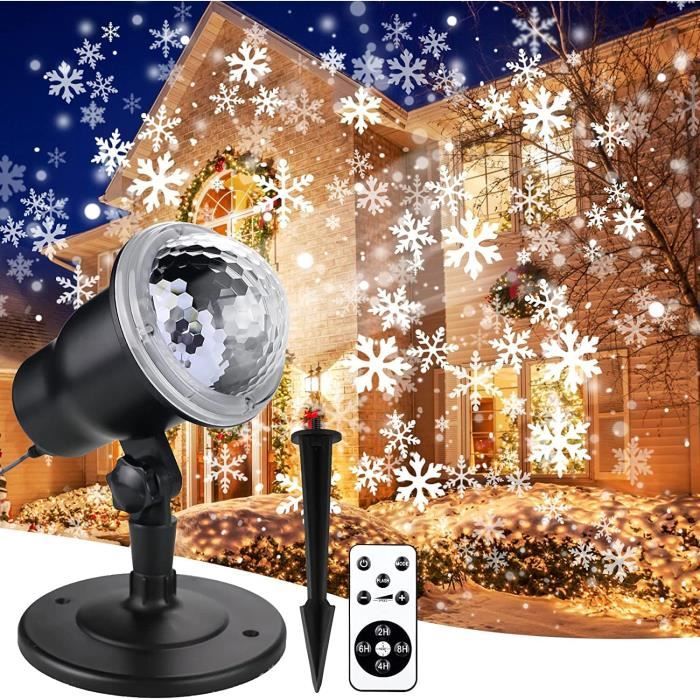 Projecteur De Noël, Projecteur LED Exterieur Noel avec Télécommande Étanche  IP44, Lampe Projecteur De Noël Flocon De Neige [680] - Cdiscount Maison