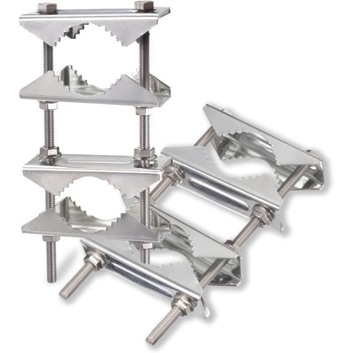 Support Antenne SUPAWAY - Pince Mât Réglable 24-72mm - Acier Galvanisé Antirouille - Pour UHF, VHF, CB, Cellular