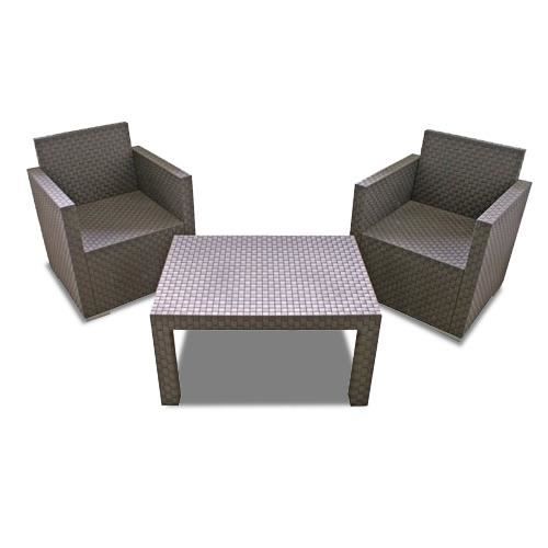 Salon De Jardin En Osier Synthetique 2 Chaises Achat Vente