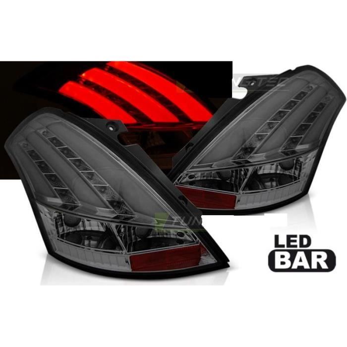 Paire de feux arriere Suzuki Swift 10-17 LED BAR Fume